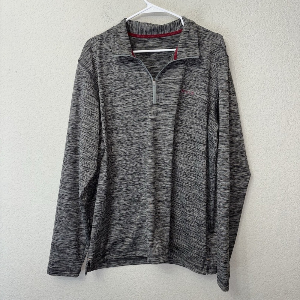 Orvis 1/4 Zip Long Sleeve Pullover Heathered Gray Men's Size XL